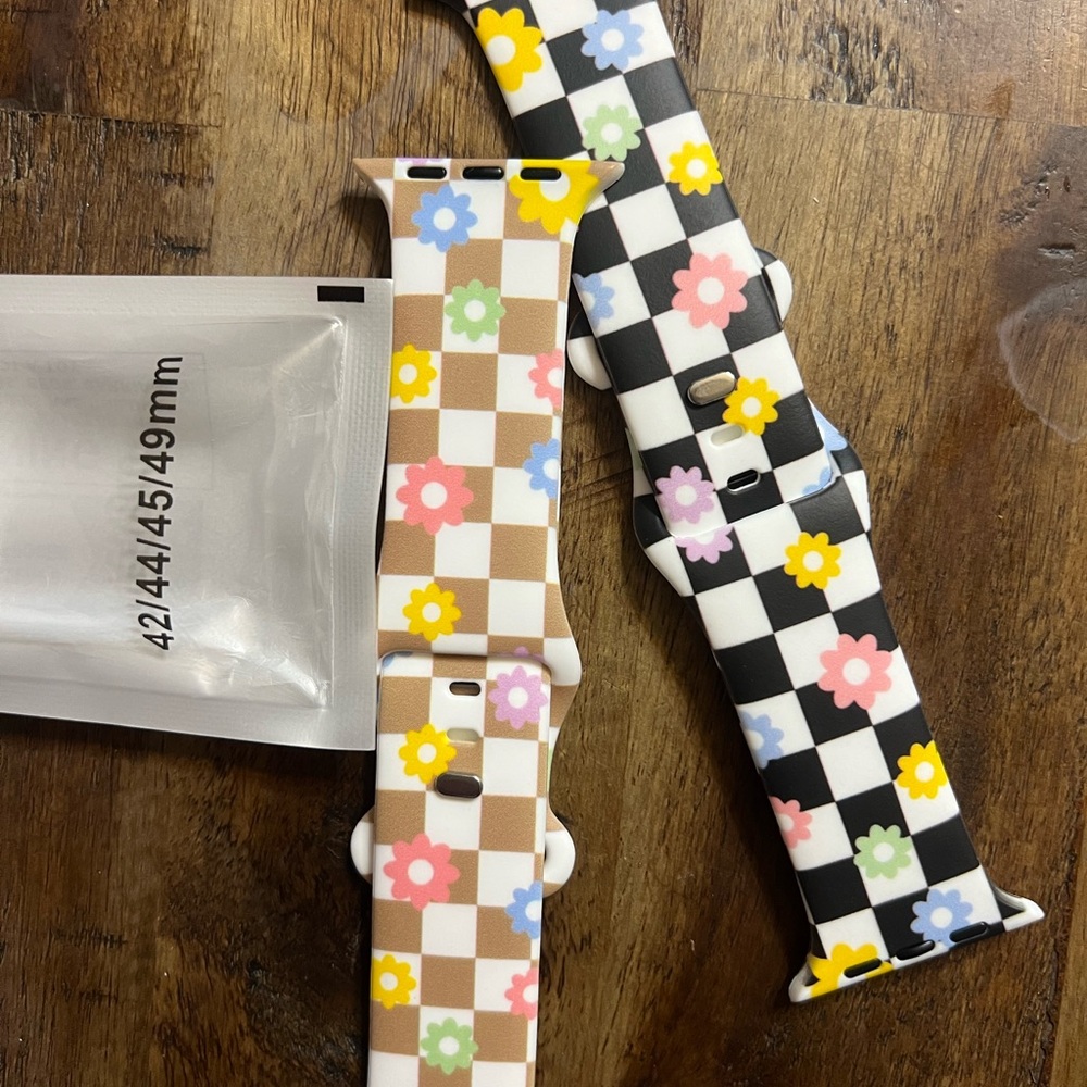 Floral Checkered Watch Bands.NEW